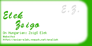 elek zsigo business card